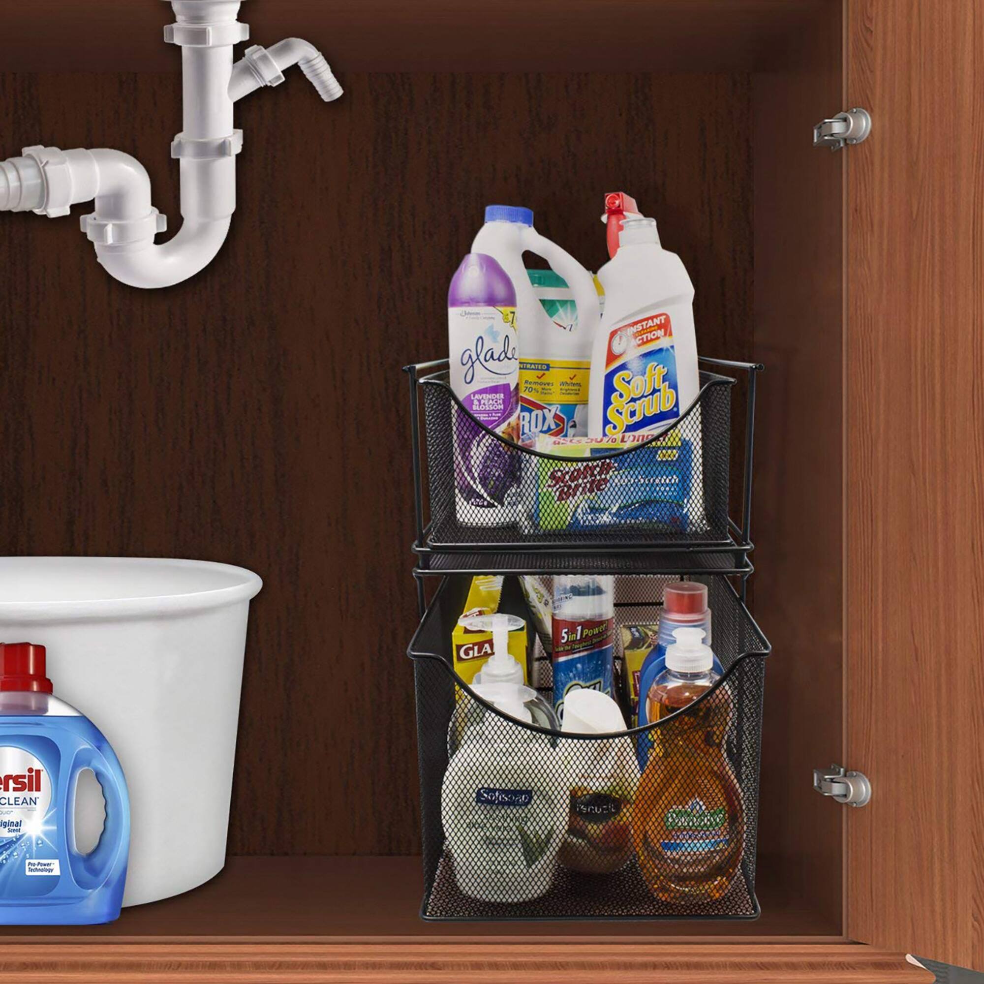 Sorbus 2-Tier Sliding Mesh Basket Drawer